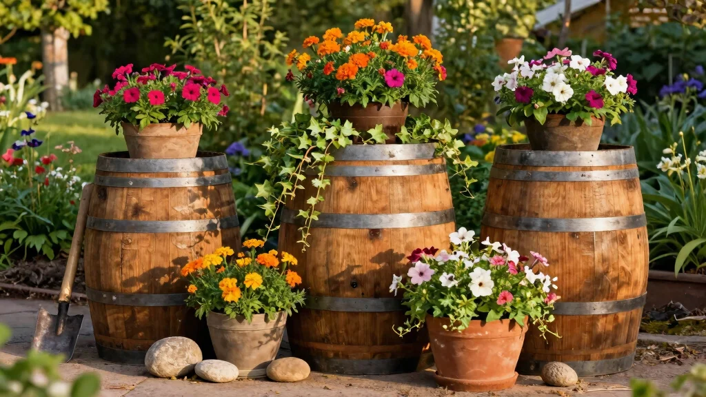 9 Whiskey Barrel Planter Ideas That Are Full of Character and Curb Appeal
